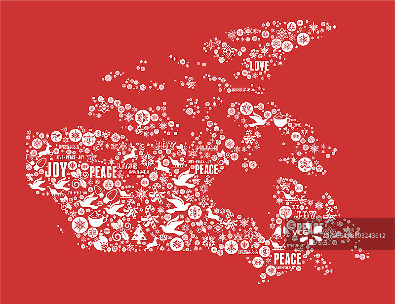 加拿大圣诞假期庆祝矢量图标模式图片素材