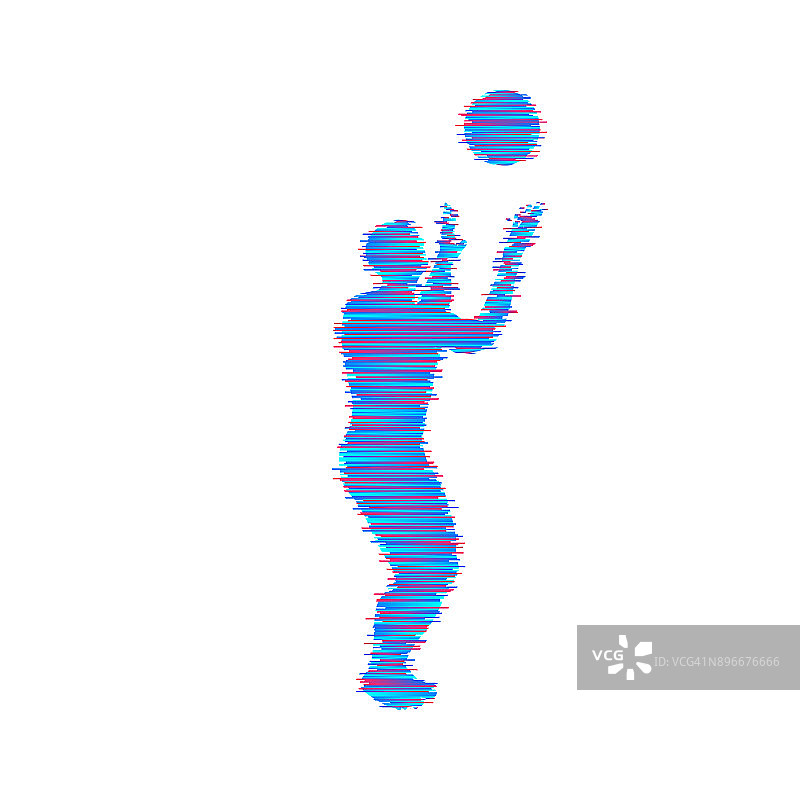 有球的篮球运动员。运动的象征。矢量插图。图片素材