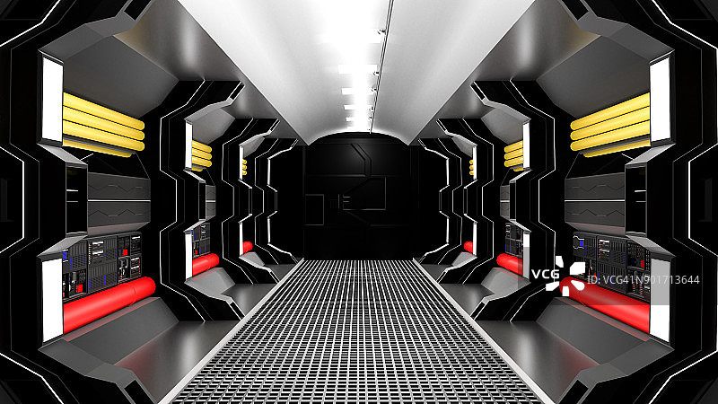 现实宇宙飞船科幻走廊黑色图片素材