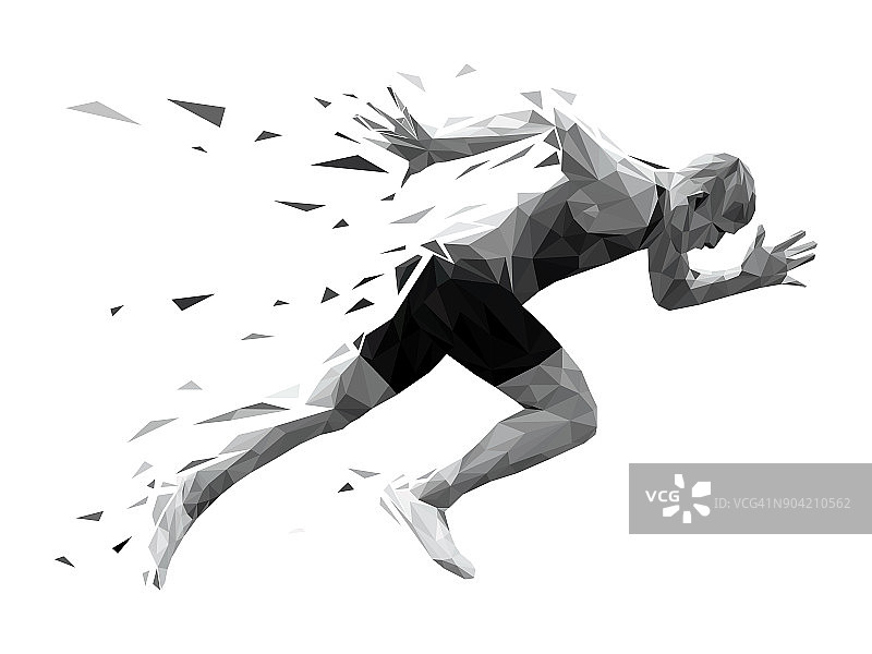 剪影赛跑男子短跑运动员图片素材