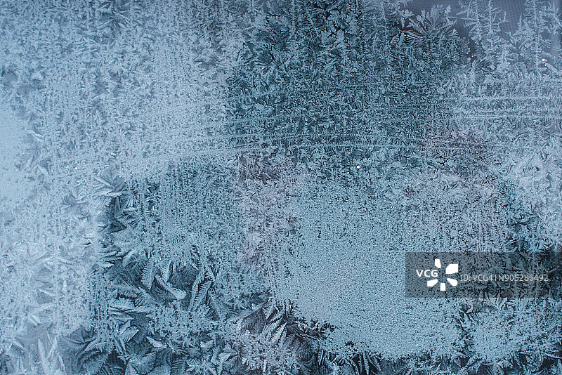 带有冰霜图案的窗片-冰霜背景，纹理图片素材