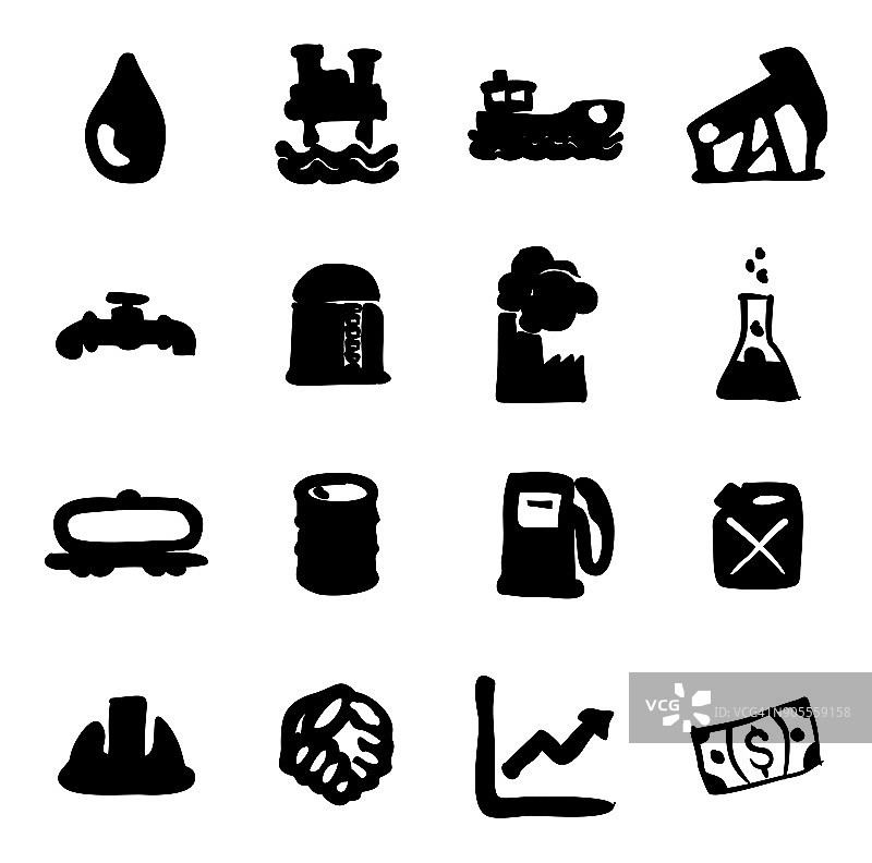 石油行业图标徒手填充图片素材