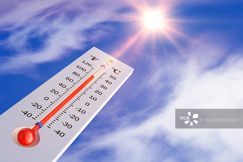 温度计和太阳图片素材