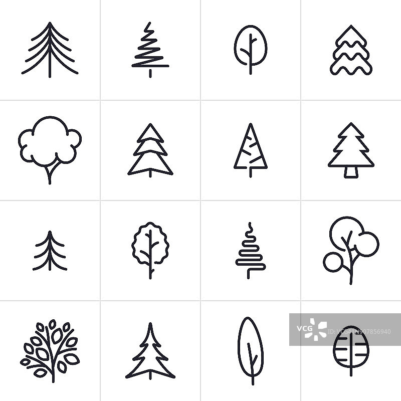 树和常青的图标和符号图片素材