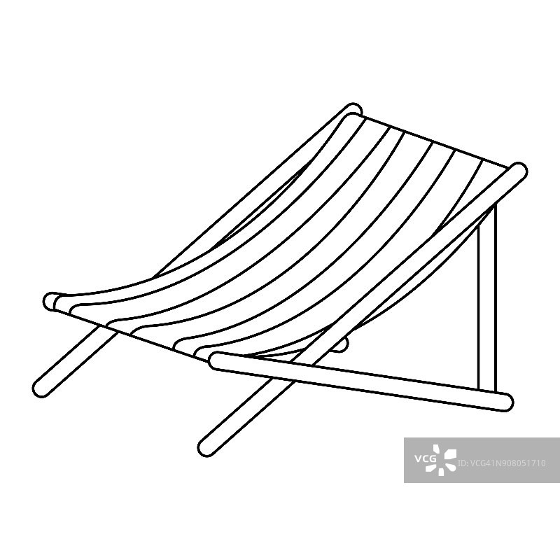 沙滩椅孤立图标图片素材