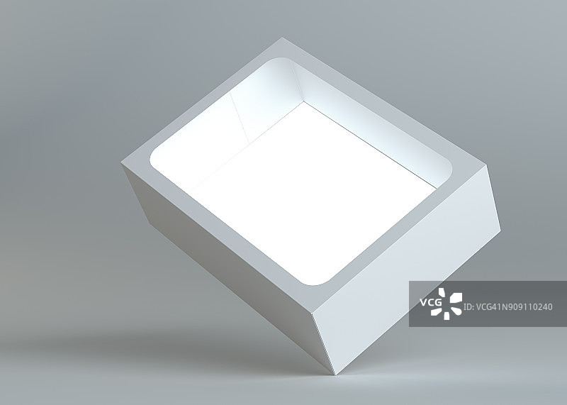 一个现实的白色空包装纸板箱图片素材