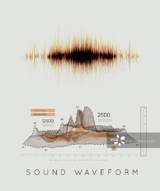 图形音乐均衡器，声波，浅灰色背景图片素材