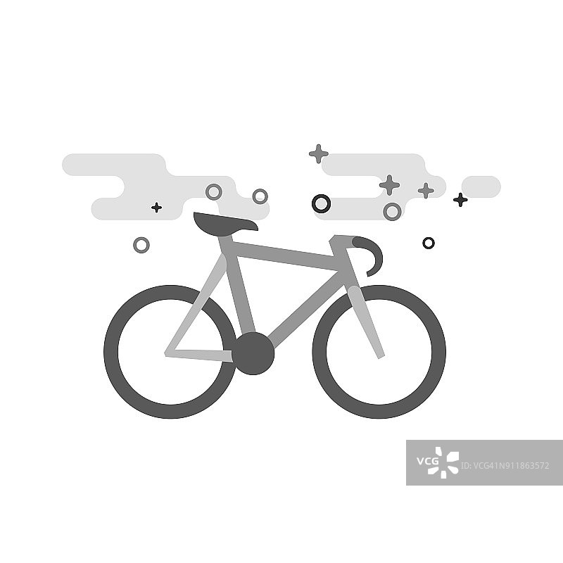 平坦的灰度图标-轨道自行车图片素材