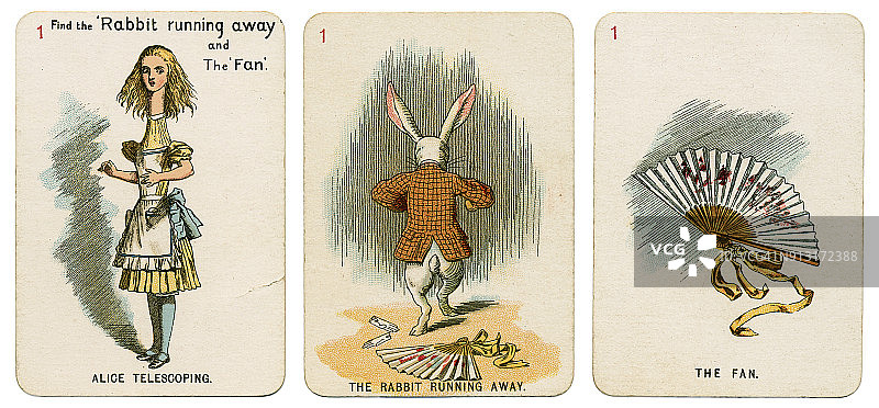 爱丽丝梦游仙境扑克牌1898，一组图片素材