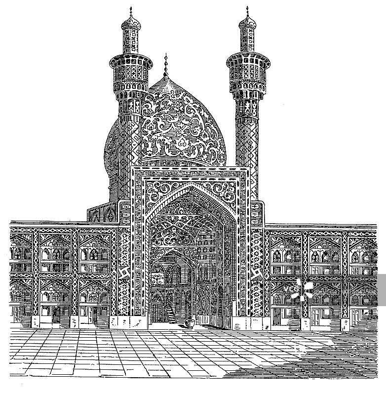 伊朗伊斯法罕Shah清真寺，大清真寺图片素材