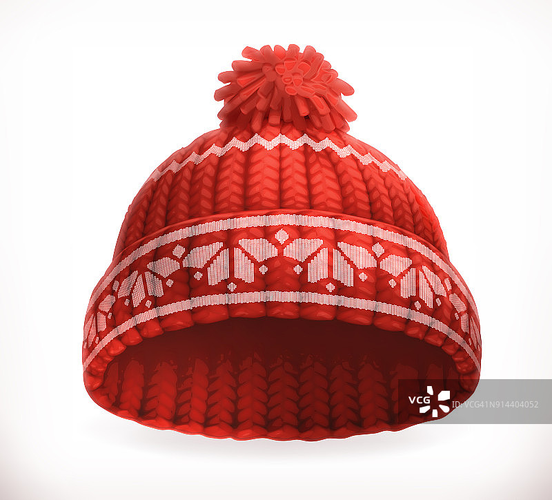 红色冬季针织帽图片素材