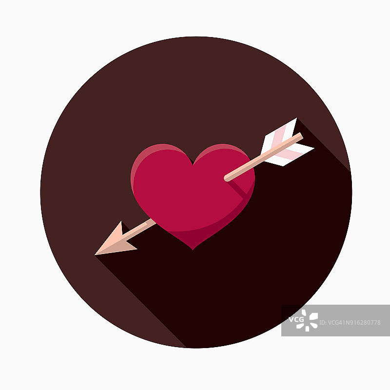 心形和箭头设计的情人节浪漫图标图片素材