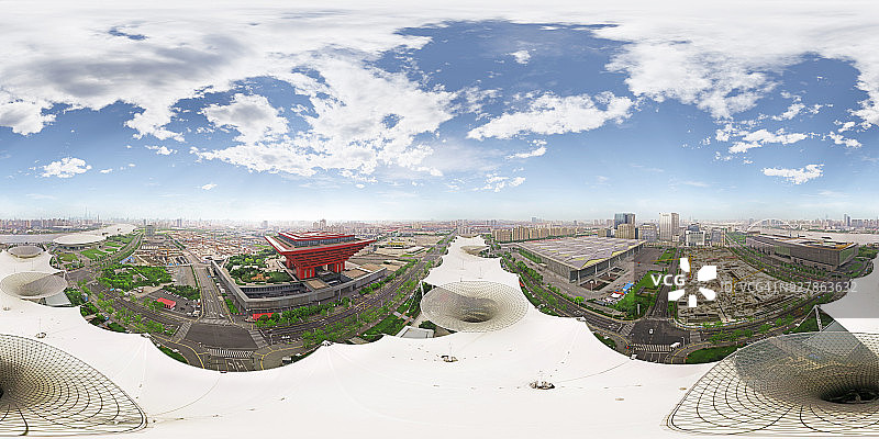 360°俯视图，中国上海世博公园图片素材