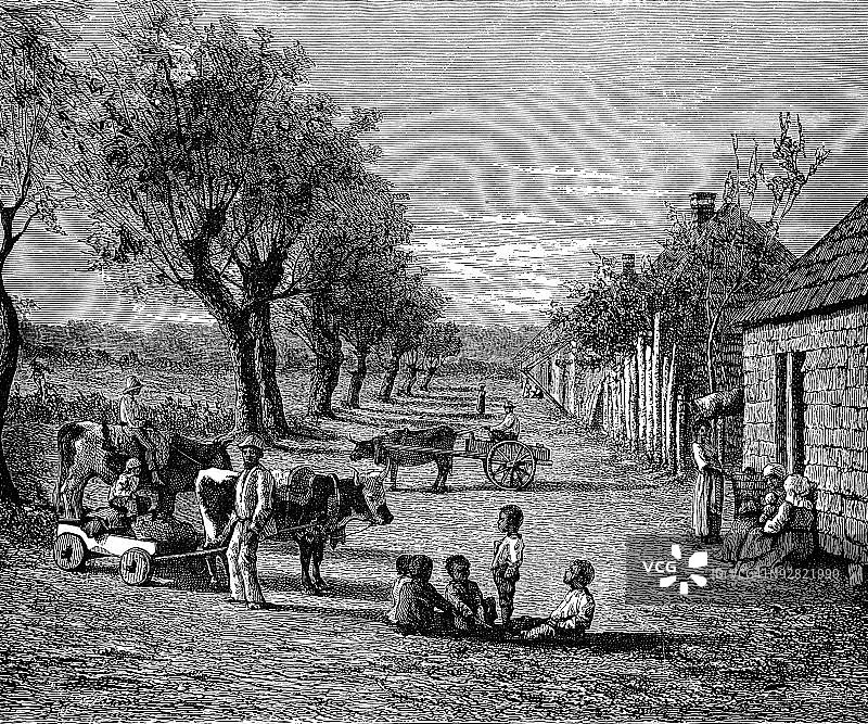 种植园里的奴隶居住区图片素材