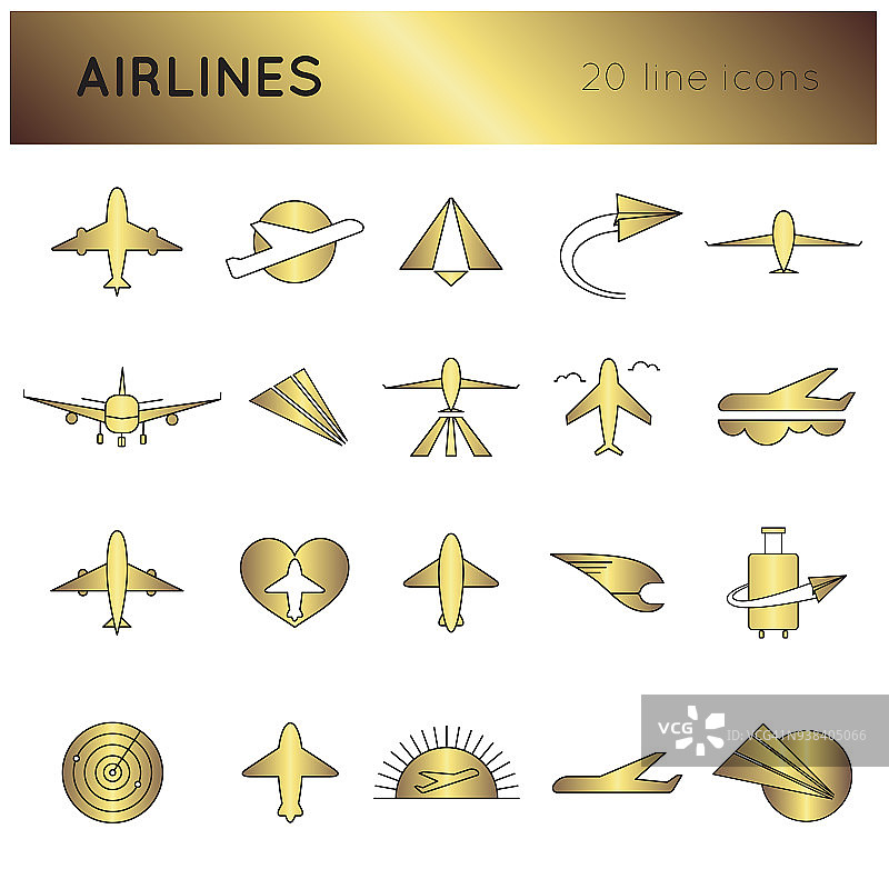 航空公司图标设置图片素材