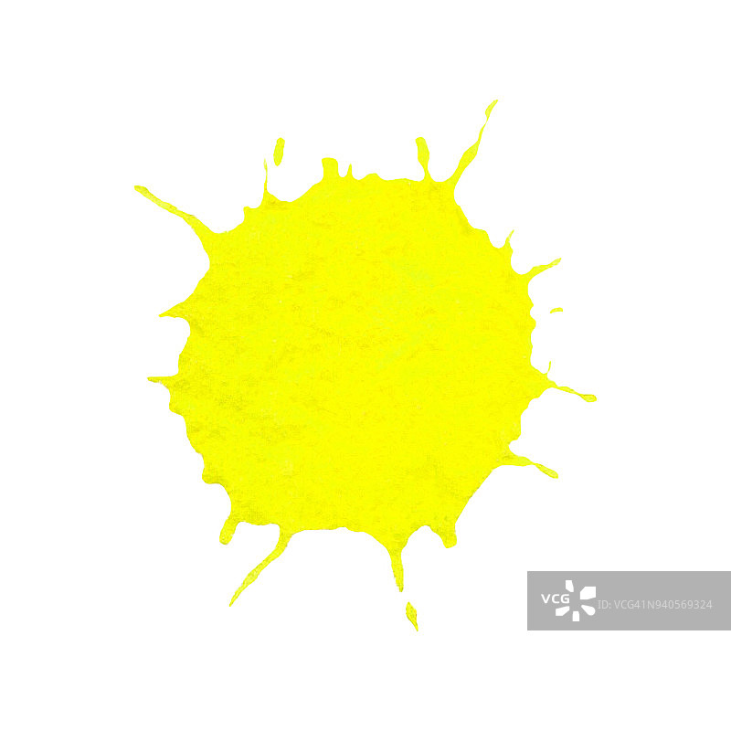 抽象的黄色水彩染色在白色的背景图片素材