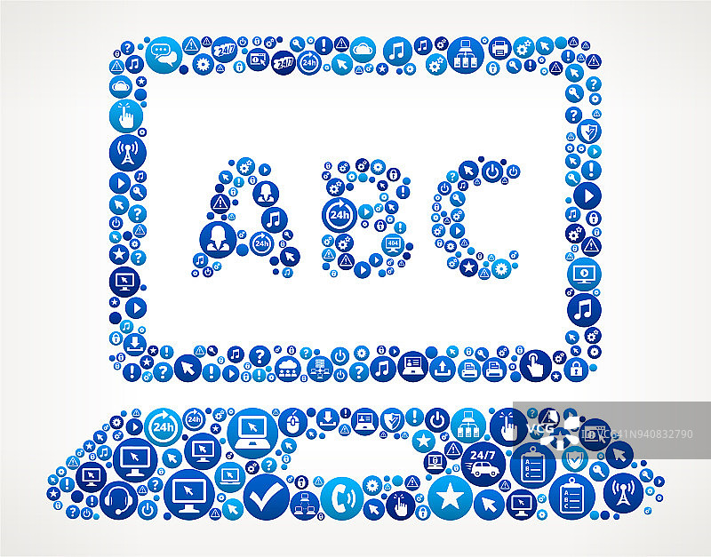 ABC电脑屏幕技术支持图片素材