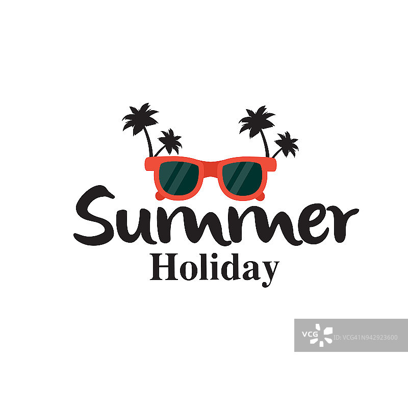 夏日假日太阳镜椰子树背景矢量图像图片素材