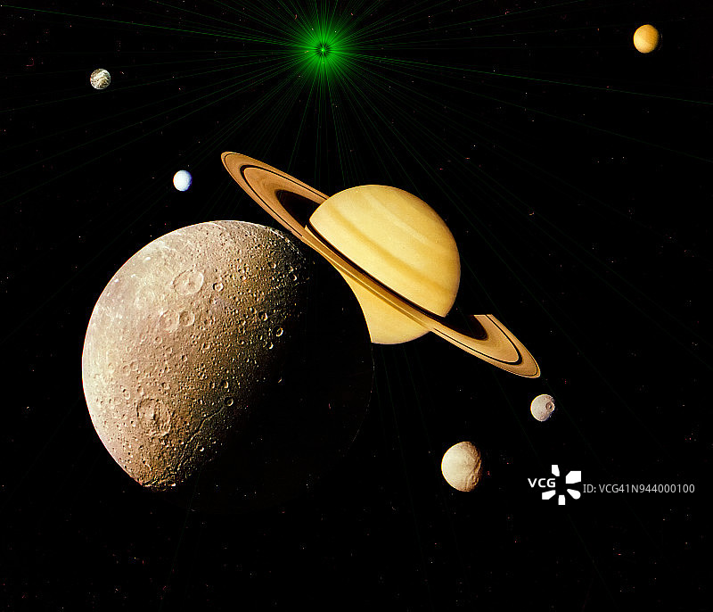 太阳系的行星被孤立在黑色背景上。这张照片的一些元素是由美国宇航局提供的图片素材