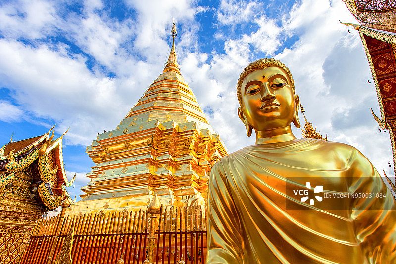 素贴寺是泰国清迈的旅游景点图片素材
