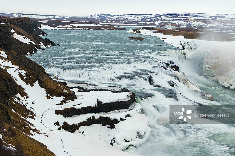 金环湾瀑布是冰岛西南部著名的地标图片素材