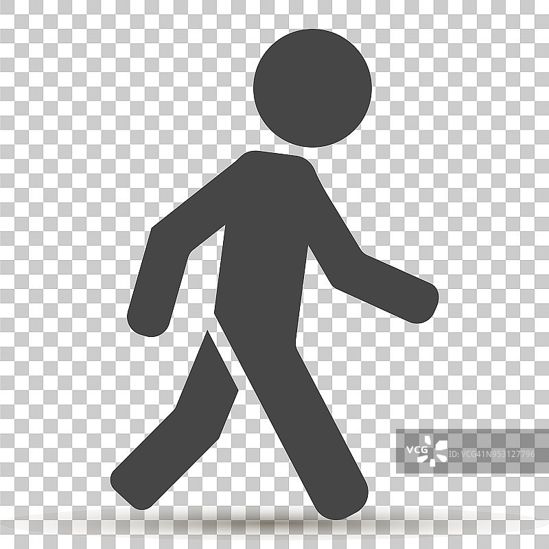 行走的行人的矢量图标。一个行走的人在透明的背景上的插图图片素材