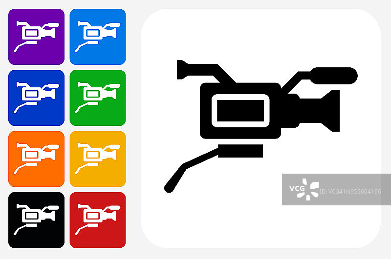 电影相机图标方形按钮设置图片素材