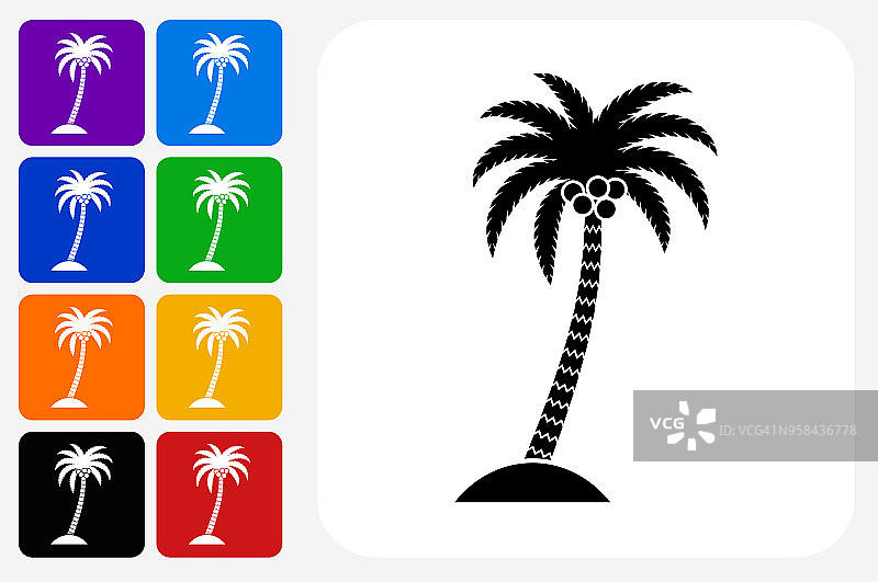 棕榈树图标广场按钮设置图片素材