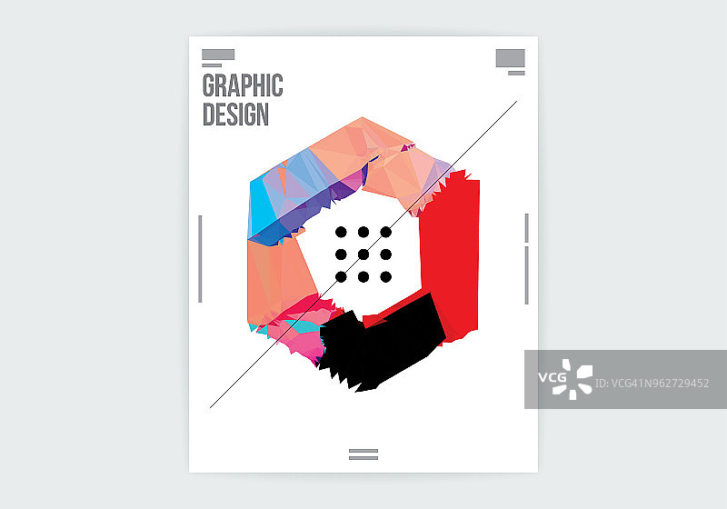 抽象六边形图形设计海报布局模板图片素材