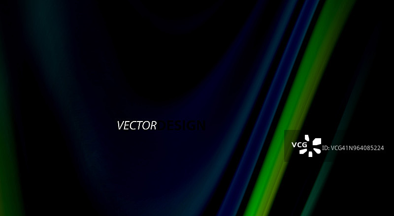 黑色背景上的流体彩虹颜色，矢量波线和漩涡图片素材
