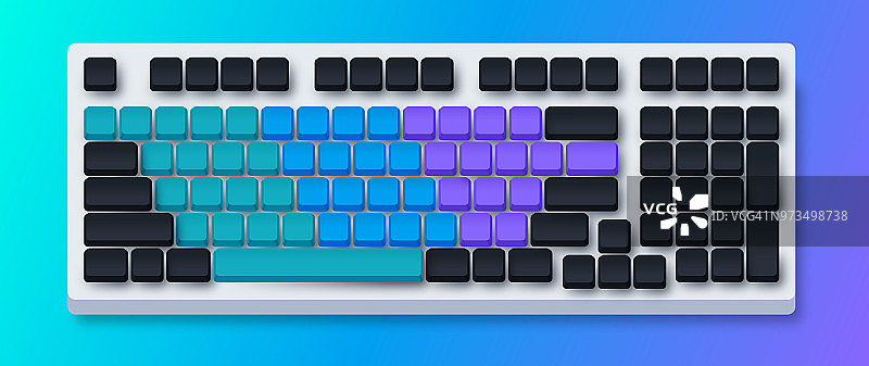 色彩斑斓的电脑键盘图片素材