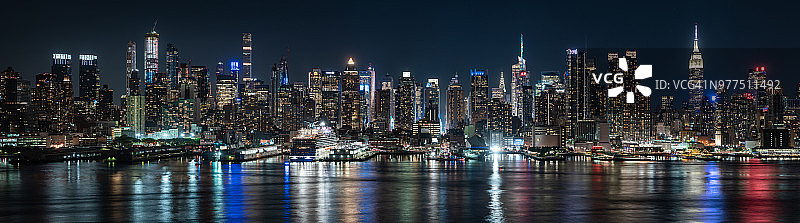 曼哈顿中城全景夜景-纽约图片素材