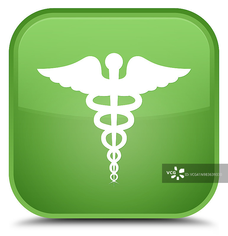 医疗图标特殊软绿色方形按钮图片素材