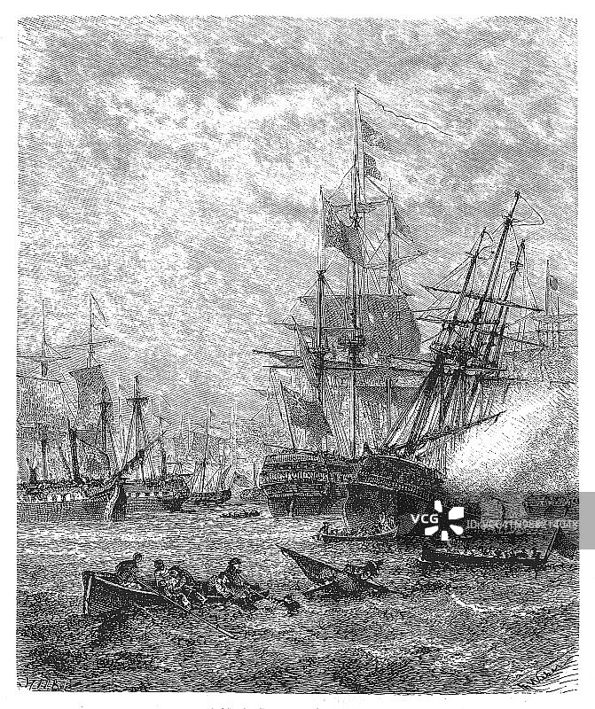 1801年4月2日，霍雷肖·纳尔逊在哥本哈根取得胜利。图片素材