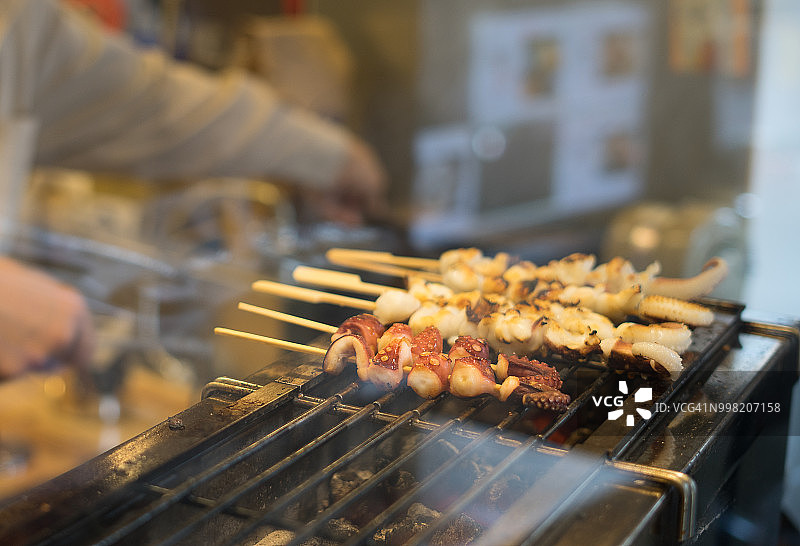 日式烤鸡烧海鲜图片素材