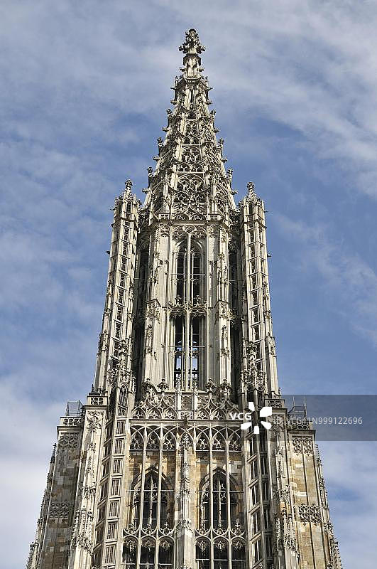 乌尔默·明斯特教堂，乌尔姆大教堂，161.53米，世界最高的教堂塔，德国巴登-符腾堡乌尔姆明斯特广场图片素材