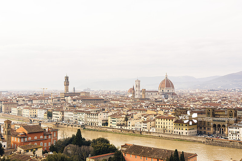 高角度的佛罗伦萨城市景观，托斯卡纳，意大利图片素材
