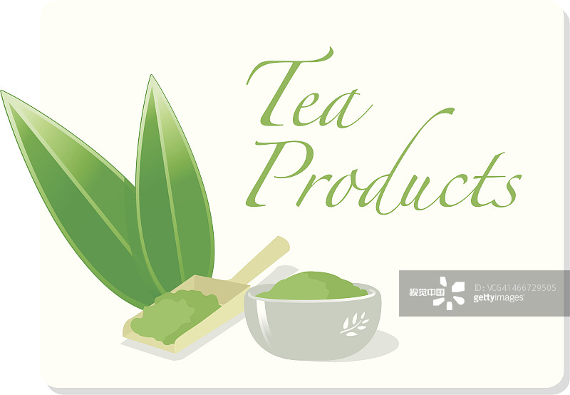 绿色teaproducts。图片素材