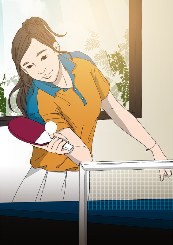 女子打乒乓球图片素材