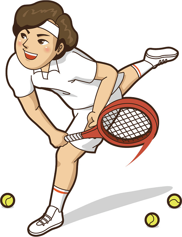 网球运动员，矢量插图图片下载