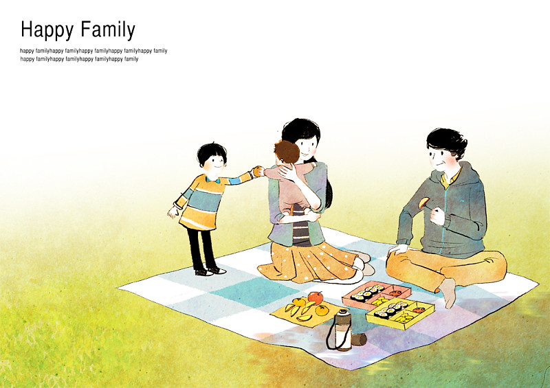 幸福的家庭插图图片下载