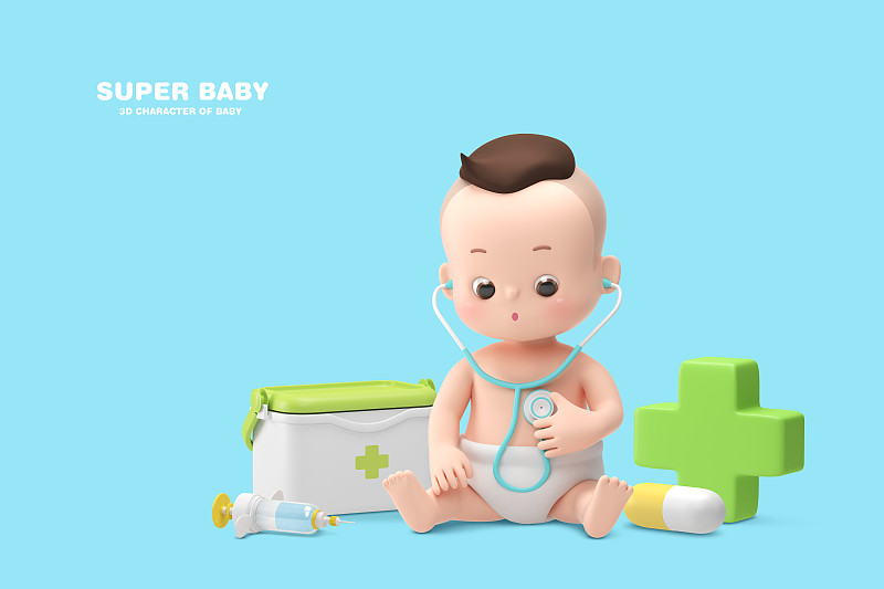 超级宝宝概念，3D宝宝角色。012图片下载