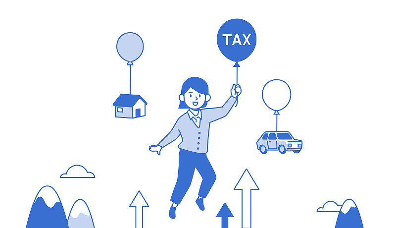 有关免税额清单的年终税收调整矢量插图。003图片下载