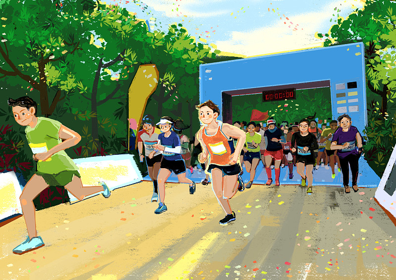 马拉松跑步图片素材