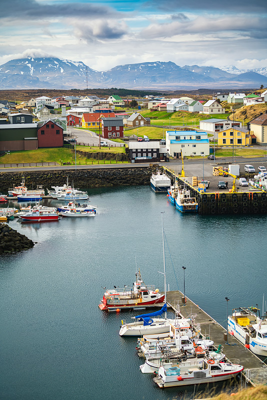 冰岛小镇风光图片素材
