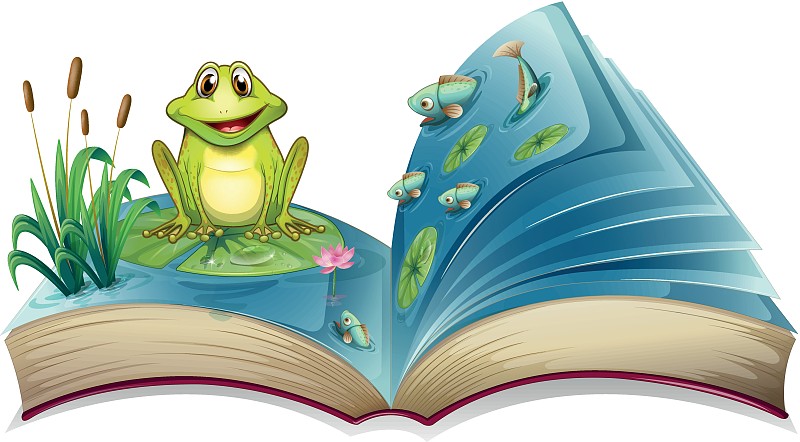 青蛙看书表情包 素材图片