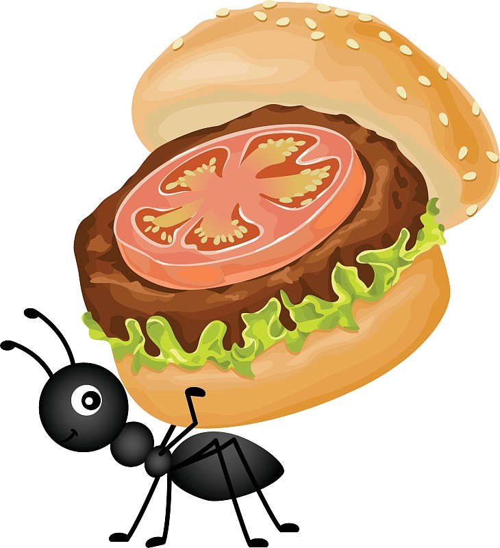 小蚂蚁抬食物简笔画图片