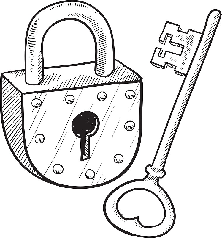 钥匙和锁同构图形图片