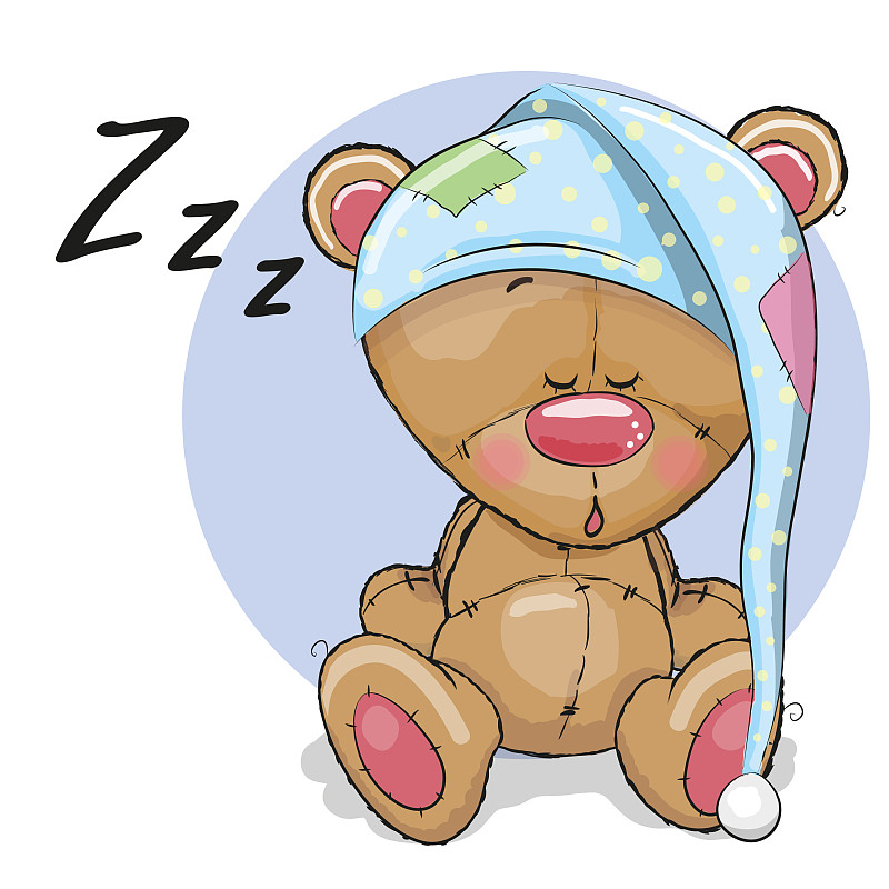 小熊躺在床上图片卡通图片