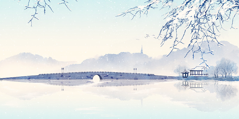 杭州西湖十景断桥残雪图片下载